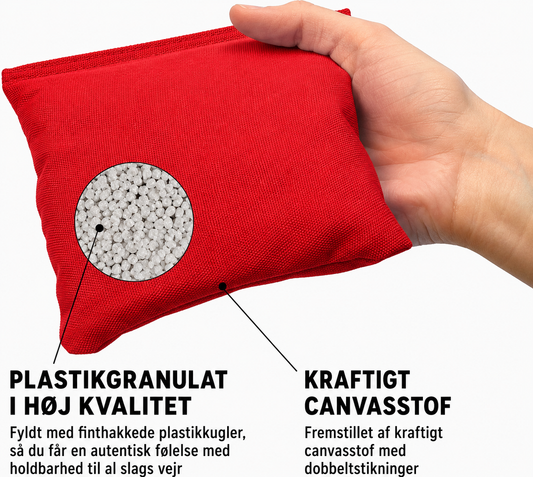 4 stk Basic duck kanvas cornhole poser - Rød